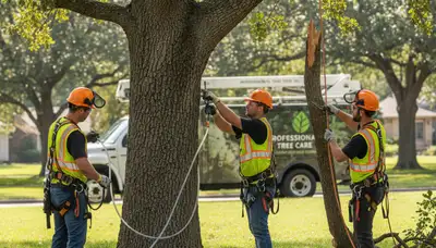 Chicago tree disease treatment by arborists inspecting and treating a diseased tree in Chicago, IL
