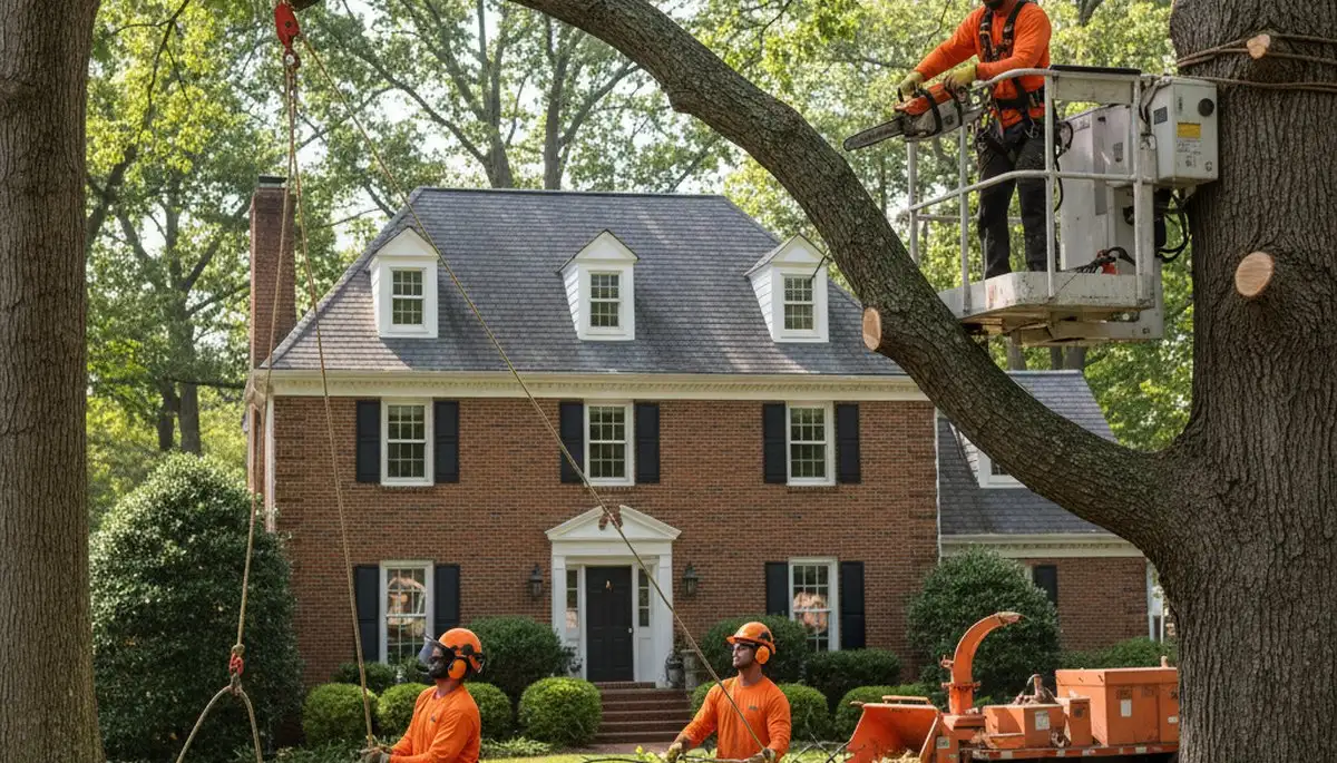 Chicago, IL tree service crew providing professional tree removal for a local property
