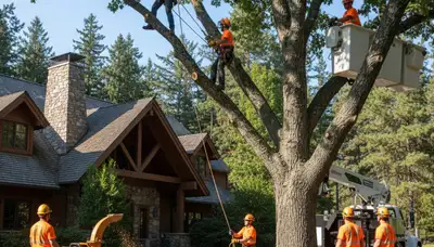 Chicago, IL tree service crew removing a tree for safe, professional residential property care