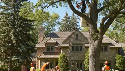 Chicago, IL tree service crew removing a tree for Arbor Chicago Tree Removal