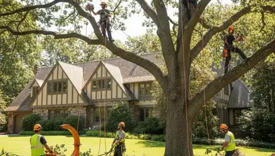 Chicago, IL tree service crew removing a tree for Arbor Chicago Tree Removal