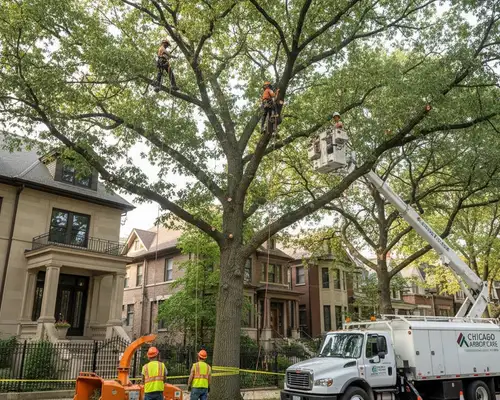Chicago arborist trimming mature trees for canopy care in Chicago, IL